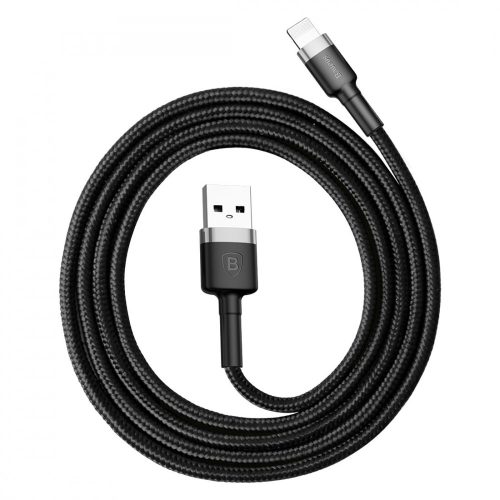 Cablu Apple premium Baseus - 1 metru, încărcare de 2,4 amp, capac cu margele - negru