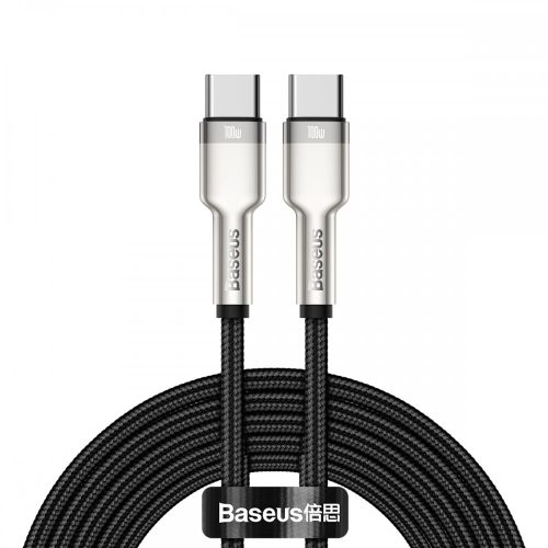 Baseus Calufe USB-Type C - 100 cm, 20 Amperi, încărcare 100W, cap metalic, capac cu margele - negru