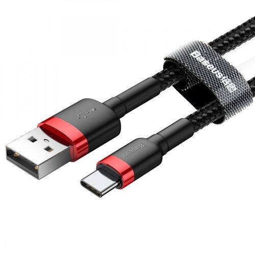 Cablu USB-Type C premium Baseus - 1 metru, încărcare de 3 amp, capac cu margele - Negru