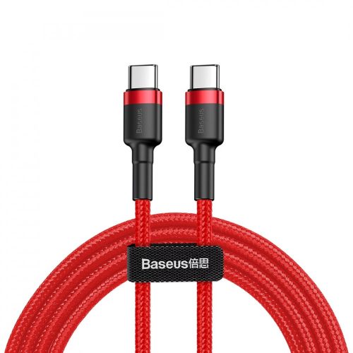 Cablu USB premium de tip C la tip C Baseus - 1 metru, suport pentru încărcare 60 W, capac kevlar - roșu