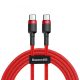 Cablu USB premium de tip C la tip C Baseus - 1 metru, suport pentru încărcare 60 W, capac kevlar - roșu