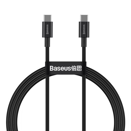 Baseus CATYS-B01 - 100W, cablu de date de încărcare rapidă USB Type-C la USB Type-C, lungime cablu: 1m - negru