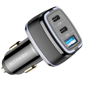   BlitzWolf® BW-BC4 - Putere de 115 W, încărcător rapid de mașină USB PD cu 3 porturi 65W/20W/30W