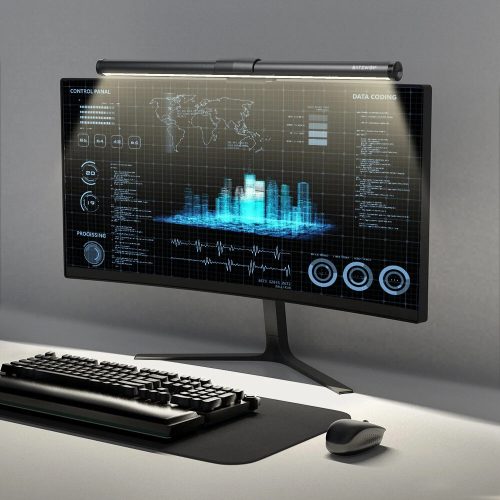 BlitzWolf® BW-CML2 Air - Lampă pentru monitor - 5 temperaturi de culoare: 2700K-6800K, luminozitate 300-1000 Lux, alimentare USB, absorbție de lumină albastră