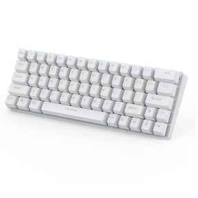   Tastatura gaming mecanica BlitzWolf BW-KB1 - Chei mecanice, iluminare cu LED-uri RGB, cablu și wireless, IPX4 - alb