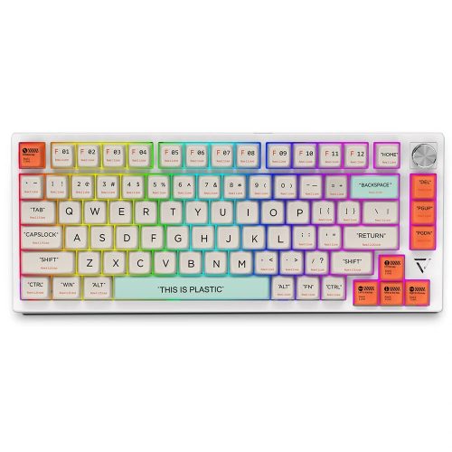 Tastatură mecanică de gaming BlitzWolf BW-KB3 albă - dimensiune 75%, comutator Gasket Mount Gateron Yellow Pro switch - Type-C + Bluetooth + conexiune 2.4G, baterie, Win/MacOS/iOS/Android