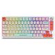 Tastatură mecanică de gaming BlitzWolf BW-KB3 albă - dimensiune 75%, comutator Gasket Mount Gateron Yellow Pro switch - Type-C + Bluetooth + conexiune 2.4G, baterie, Win/MacOS/iOS/Android