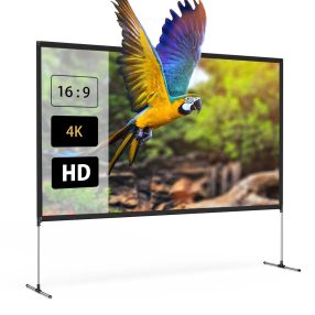   BlitzWolf® BW-VS6 - Ecran de proiecție de 120 inch cu suport stabil. Rezoluție 4K 16:9, pliabilă, antirid, instalare ușoară