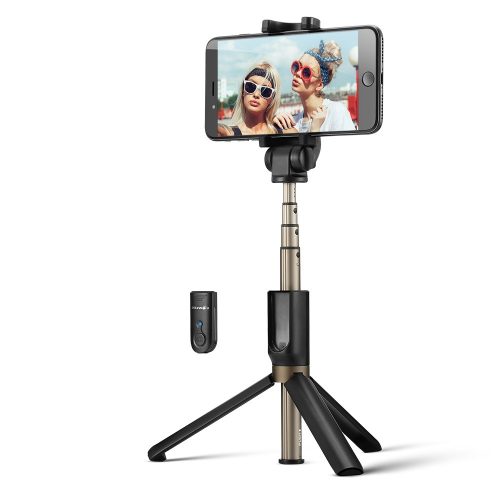 Selfie Stick Tripod BlitzWolf BW-BS3 Negru 3 in 1 cu Telecomanda Bluetooth detasabila 