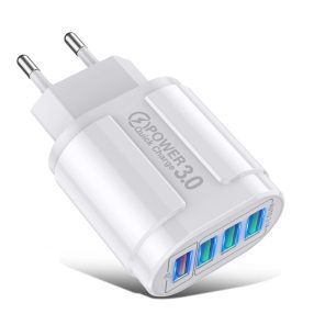   BlitzWolf® BK-385 - 4 porturi USB-A, încărcător rapid de perete de 48 W - pentru încărcarea rapidă a telefoanelor Android și Apple - Alb