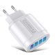 BlitzWolf® BK-385 - 4 porturi USB-A, încărcător rapid de perete de 48 W - pentru încărcarea rapidă a telefoanelor Android și Apple - Alb