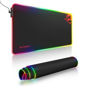   Blitzwolf BW-MP1 - Impermeabil, iluminat RGB, mouse anti-alunecare cu 10 efecte luminoase diferite, dimensiune: 800x400x5