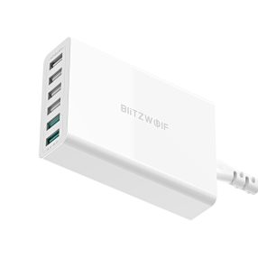   BlitzWolf® BW-S15 QC3.0, încărcător USB inteligent pentru birou de 6 porturi cu 6 porturi inteligent 60W