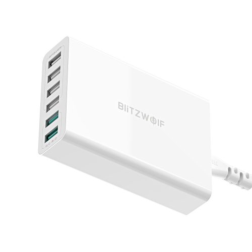 BlitzWolf® BW-S15 QC3.0, încărcător USB inteligent pentru birou de 6 porturi cu 6 porturi inteligent 60W