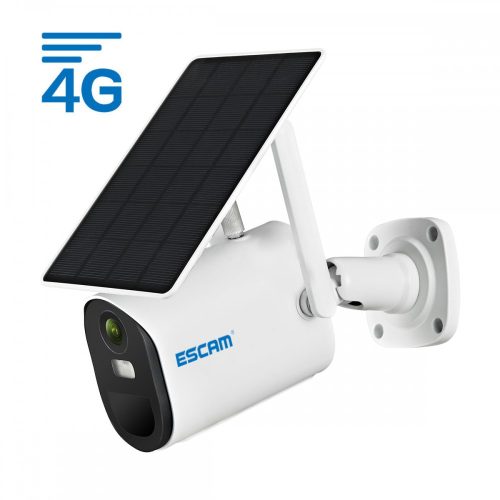 ESCAM QF490 - Cameră IP cu cartelă SIM 4G + panou solar: 1080P HD, exterior, vedere nocturnă color, audio bidirecțional, IR 20m