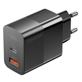   ESSAGER® ES-CD29 - Încărcător rapid USB de perete de 33 wați - 2 porturi (1x Tip C + 1x USB-A) pentru Android, Apple și Windows