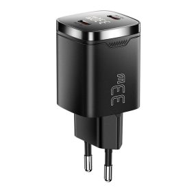   ESSAGER® ES-CD45 - Încărcător de perete USB de 33W cu afișaj LED - 2x Type-C: pentru sisteme Android, Apple și Windows
