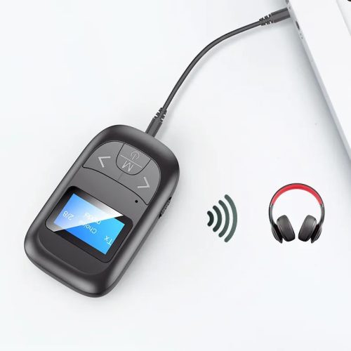 HiGi® T14 - Afișare LED Bluetooth 5.0 Receptor audio și adaptor emițător într -unul + microfon (2 în 1) 6 ore de timp al bateriei, dimensiuni mici