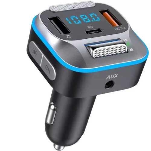 HiGi® - T73 Transmițător FM Bluetooth V5.0 pentru mașină și încărcător rapid USB pentru mașină