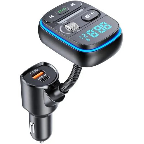 HiGi® - T77 Transmițător FM Bluetooth V5.0 pentru mașină și încărcător rapid USB pentru mașină