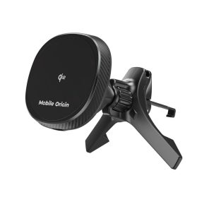   Mobile Origin® CA15 - Încărcător auto wireless MagSafe de 15 W + suport pentru telefon. Grilă plată pentru ventilator montabilă