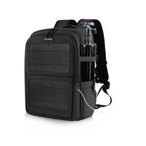   Rucsac foto PULUZ Solar Power DSLR - putere de încărcare 12W, accesorii fotografie + compartimente de depozitare pentru laptop, țesătură rezistentă la apă și zgârieturi