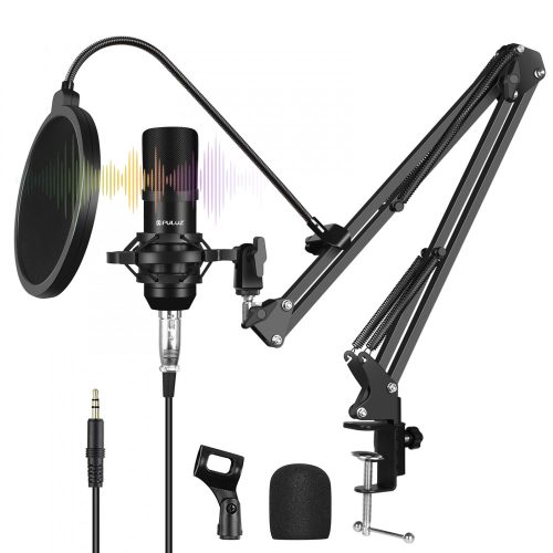 Puluz PU612B - Set microfon de studio profesional cu condensator (9 piese)