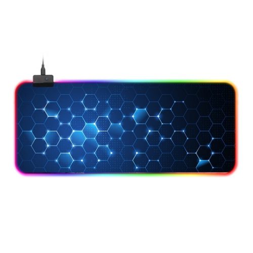 Mouse pad impermeabil iluminat RGB - cu 14 efecte de lumină diferite, dimensiune: 800 x 300 x 4 mm (fagure de miere)