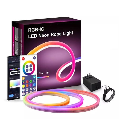 RSH® LD05 - SMART, bandă neon LED RGB - 5 metri, control: aplicație și telecomandă, 16 milioane de culori, 4 moduri de iluminare
