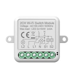   RSH® SB02 WiFi - Comutator SMART cu 2 direcție - Control aplicație, sincronizare, instrucțiuni vocale. Integrare Amazon Echo, Google Home și IFTTT