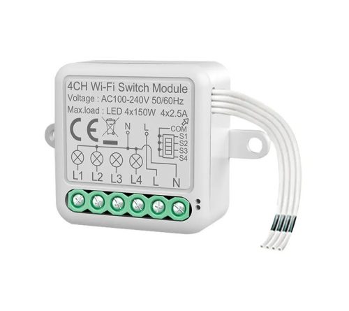 RSH® SB04 WiFi - Comutator SMART cu 4 direcție - Control aplicație, sincronizare, instrucțiuni vocale. Integrare Amazon Echo, Google Home și IFTTT