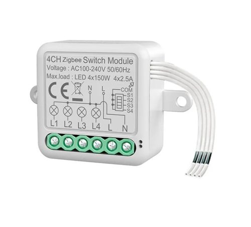 RSH® SB04 ZigBee - Comutator SMART cu 4 direcție - Control aplicație, sincronizare, instrucțiuni vocale. Integrare Amazon Echo, Google Home și IFTTT