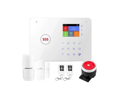 Kit de alarmă de securitate RSH® SK03 Smart Home cu control APP - conexiune GSM + WiFi, baterie, senzor 2 buc, telecomandă