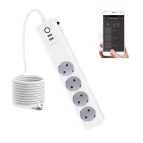   RSH® WT012-EU - Prelungitor inteligent SMART: 4 prize controlabile separat + 2 încărcătoare USB. Protecție la supratensiune, control App