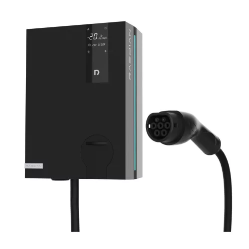 Raedian NEO 22kW AC Wallbox - încărcător de perete pentru mașină electrică | funcț. DLM | 22kW - 3x32A | cablu Type 2 | app, cont. RFID