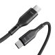 Veger CC01 - 60W USB Type-C - Cablu USB Type-C - 120 cm, încărcare 60W, capac din pânză perla - negru