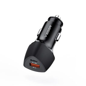   Încărcător auto Veger CC50 dual port - 38W / 7.6A putere de încărcare 1xPD20W QC18W