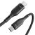Veger CL01 - 3A USB Type-C - Cablu Apple Lightning - 120 cm, încărcare 3A, capac kevlar (pânză perlat) - negru