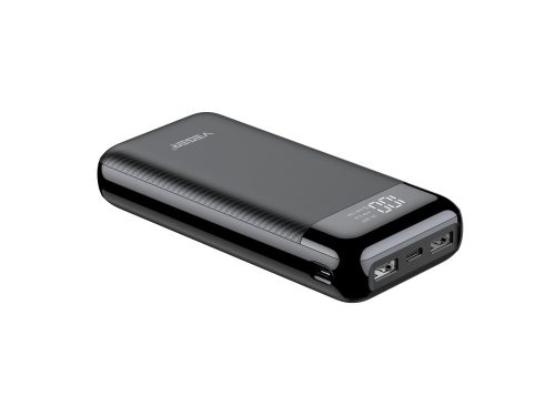 Veger L21 - Powerbank cu capacitate 20000 mAh - Indicator LED de incarcare, 4 porturi de incarcare - Negru