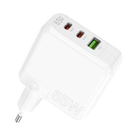   YOOUP NC67-G - Încărcător GaN cu 3 porturi de 65 W - Încărcător rapid USB GaN Power de 65 W (2x USB-C + 1x USB-A)